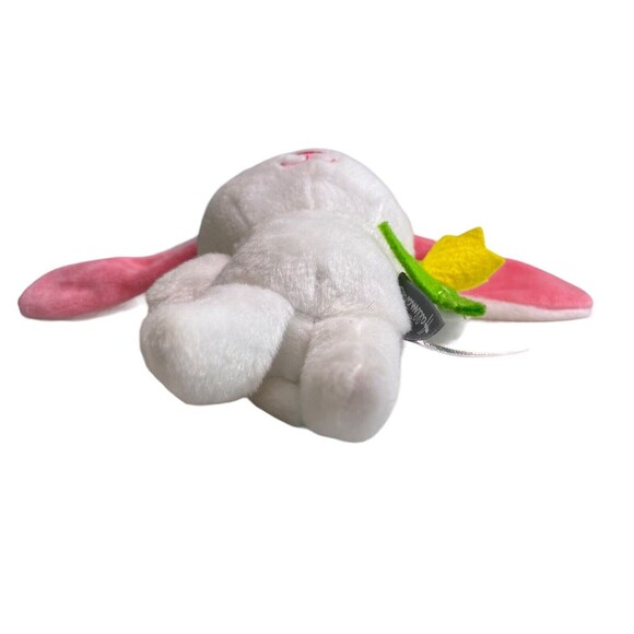 HALLMARK Bunny Rabbit Plush Holding Flower Stuffed Animal 5" Pink White - Picture 11 of 13